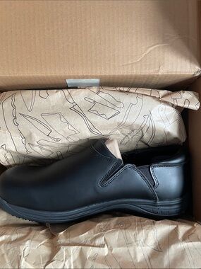 Men's Black Slip-On Work Loafer - Smooth Leather